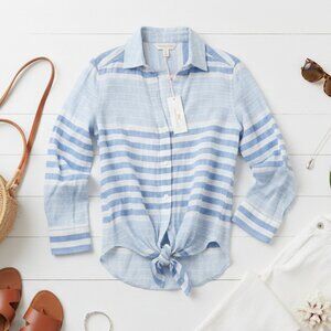 Vineyard Vines Stripe Tie Front Shirt